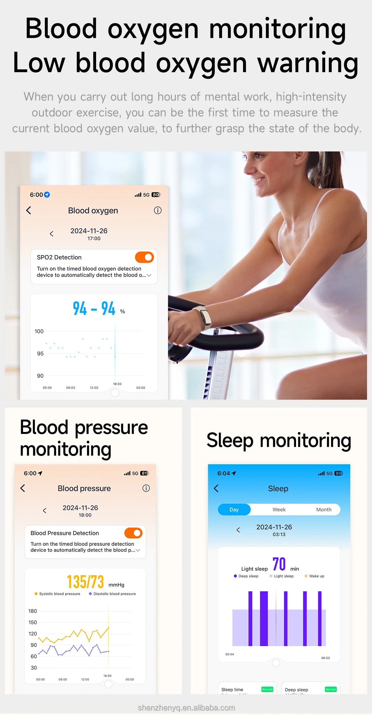 Pulsera Inteligente Monitoreo Deportivo y del Sueño