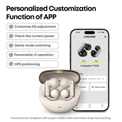 Audifonos Deportivos Inalámbricos IPX5 26h Langsdom TS28
