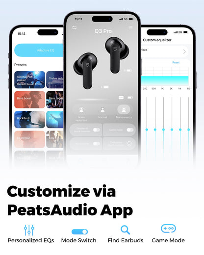 Audífonos Bluetooth 6.0 TWS ANC SoundPEATS Q3 Pro