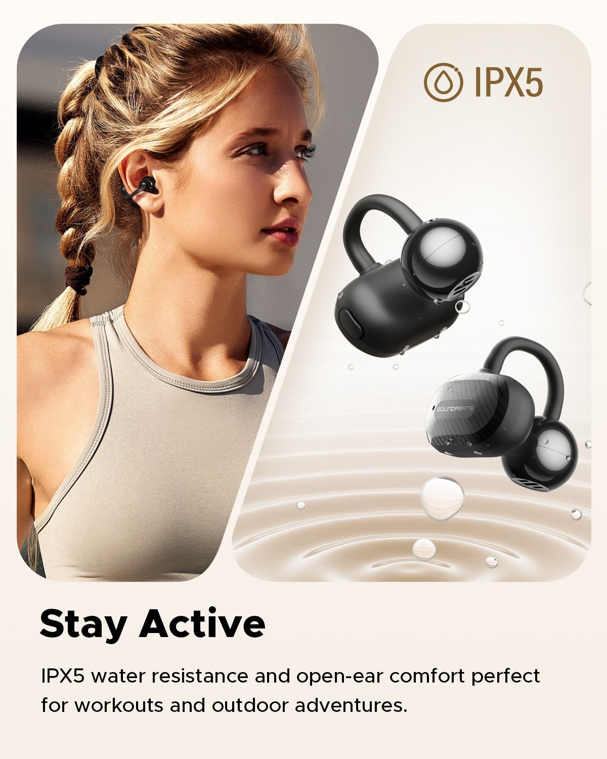 Audífonos Bluetooth Deportivos Open-Ear SoundPEATS Clip1