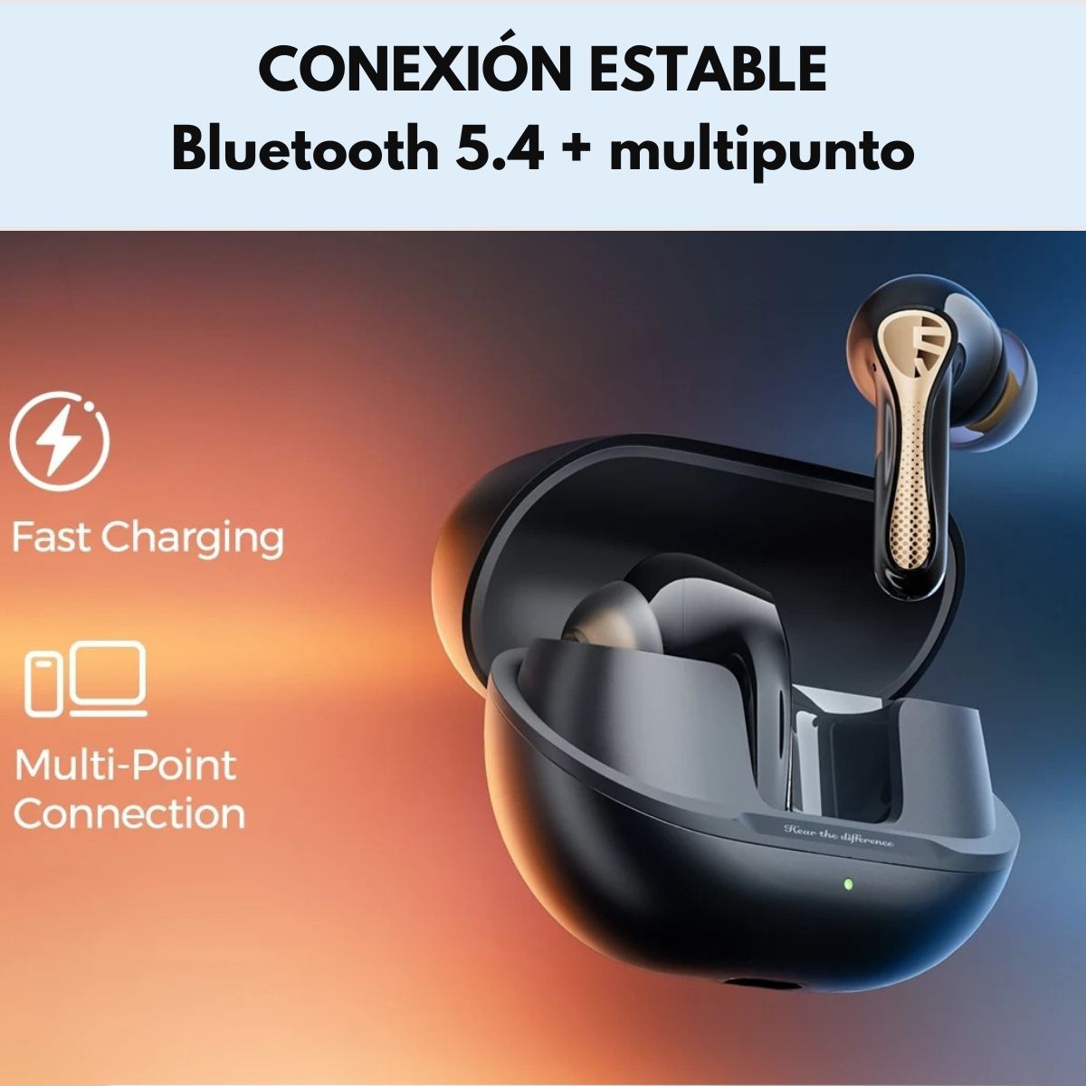 Audífonos Bluetooth ANC HiRes SoundPEATS Air5 Pro Plus