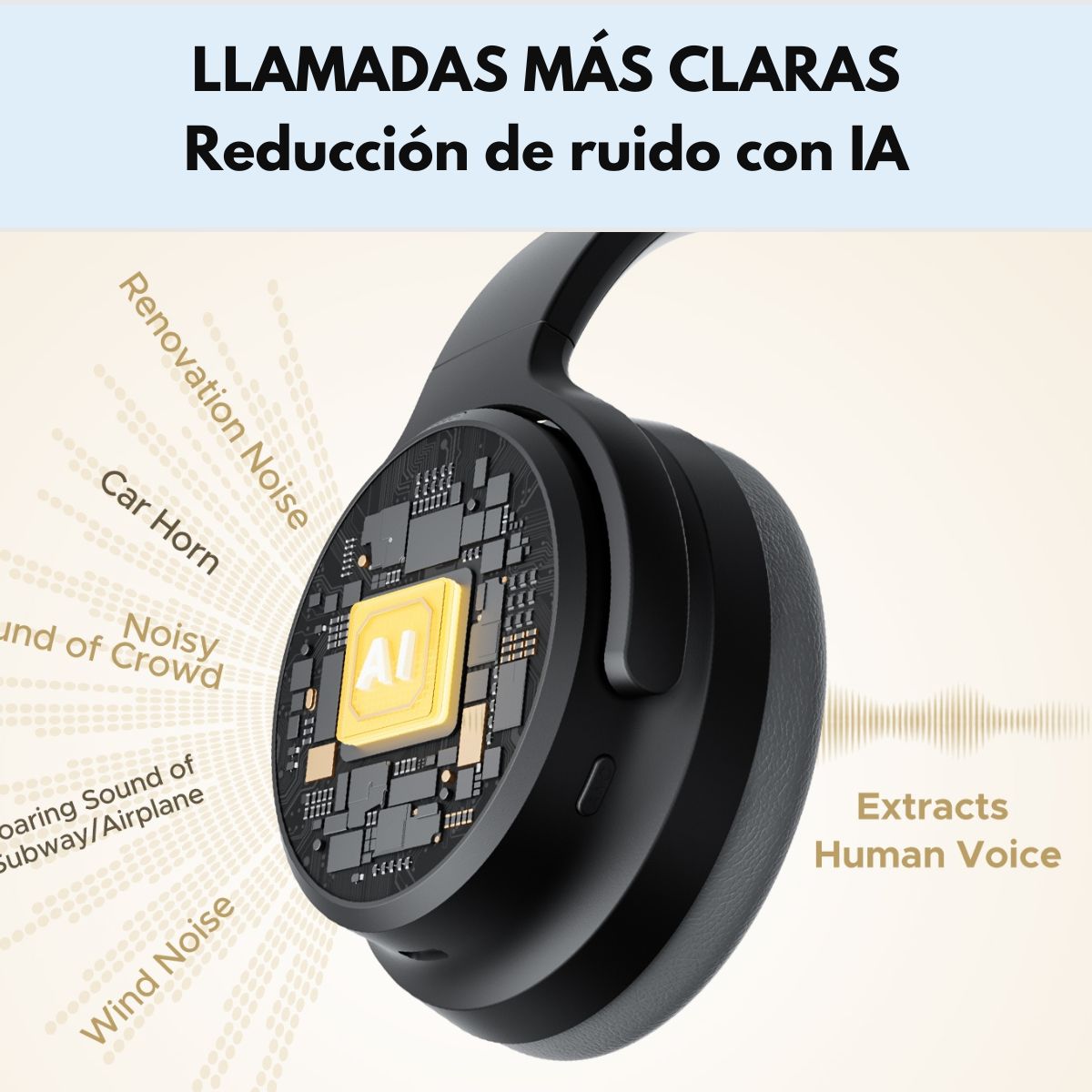 Audífonos Bluetooth 151Hrs ANC HiRes SoundPEATS Space Pro