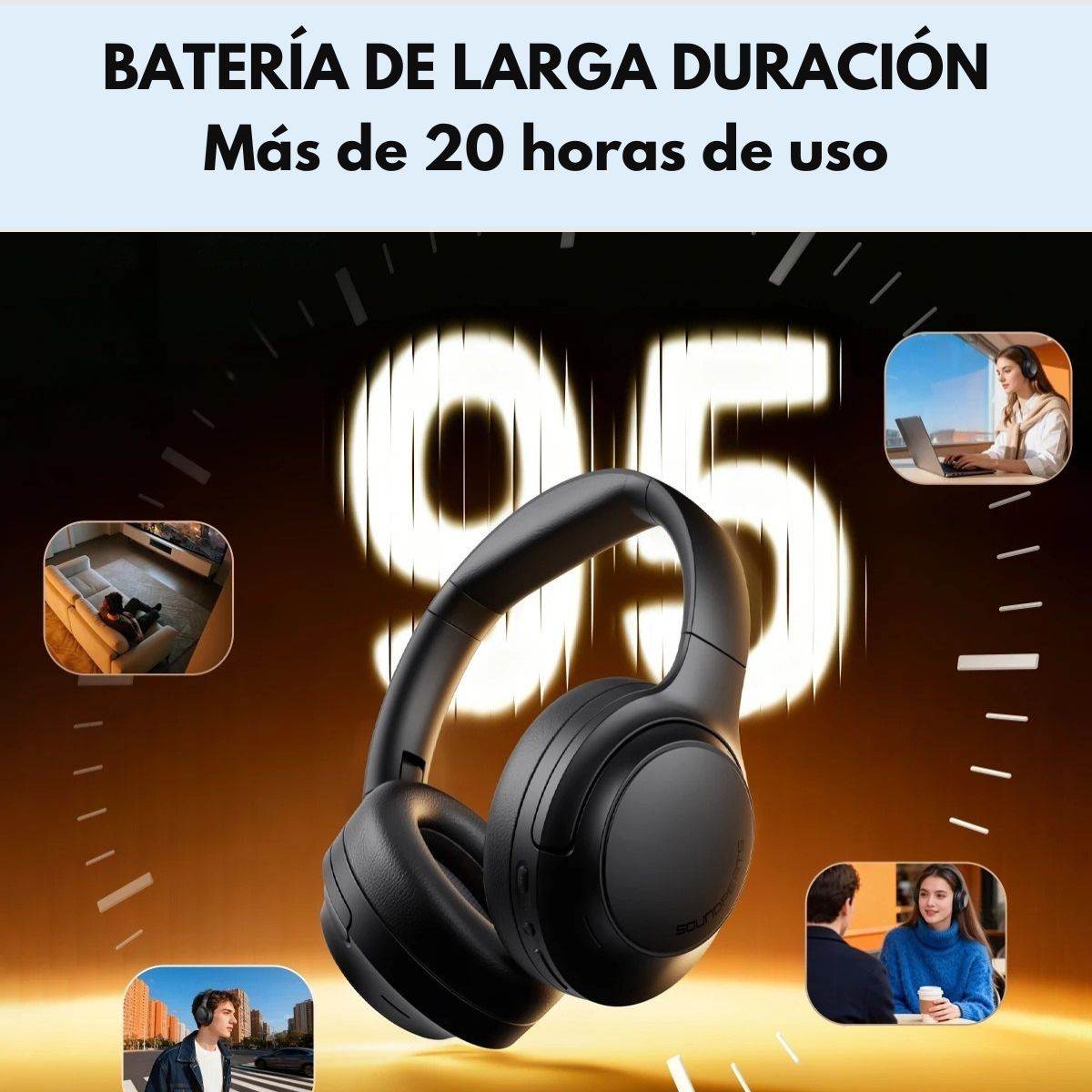 Audífonos Bluetooth 95Hrs ANC HiRes SoundPEATS Cove Pro