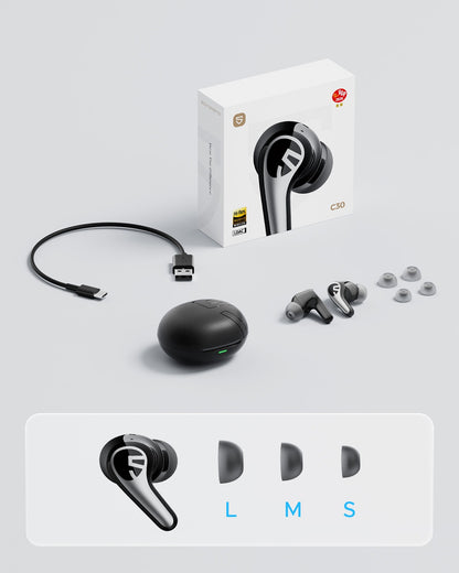 Audífonos Bluetooth Hi-Res TWS ANC SoundPEATS C30