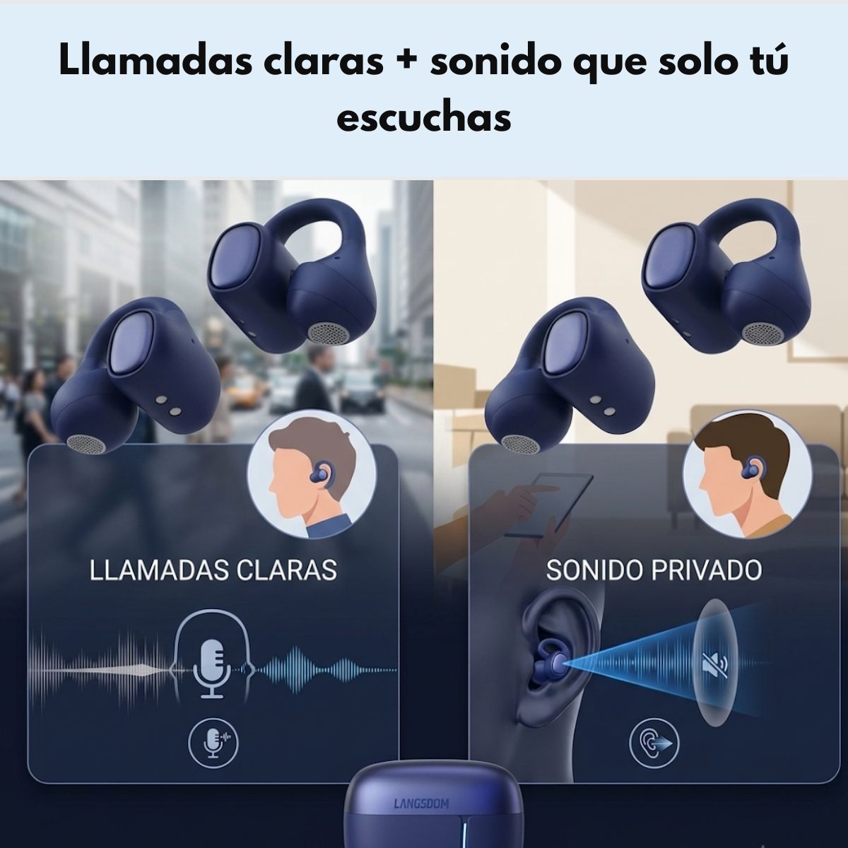 Audífonos Deportivos Open Ear APP EQ Langsdom AirSoul Mix2