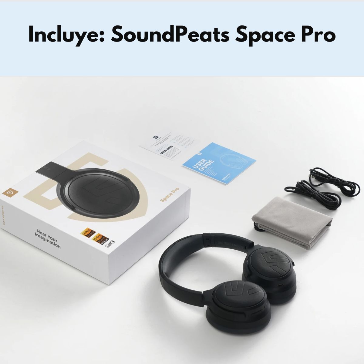 Audífonos Bluetooth 151Hrs ANC HiRes SoundPEATS Space Pro