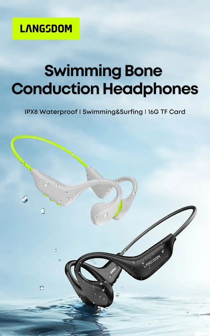 Audifonos Deportivos de Conducción Ósea IPX8 Langsdom BE20