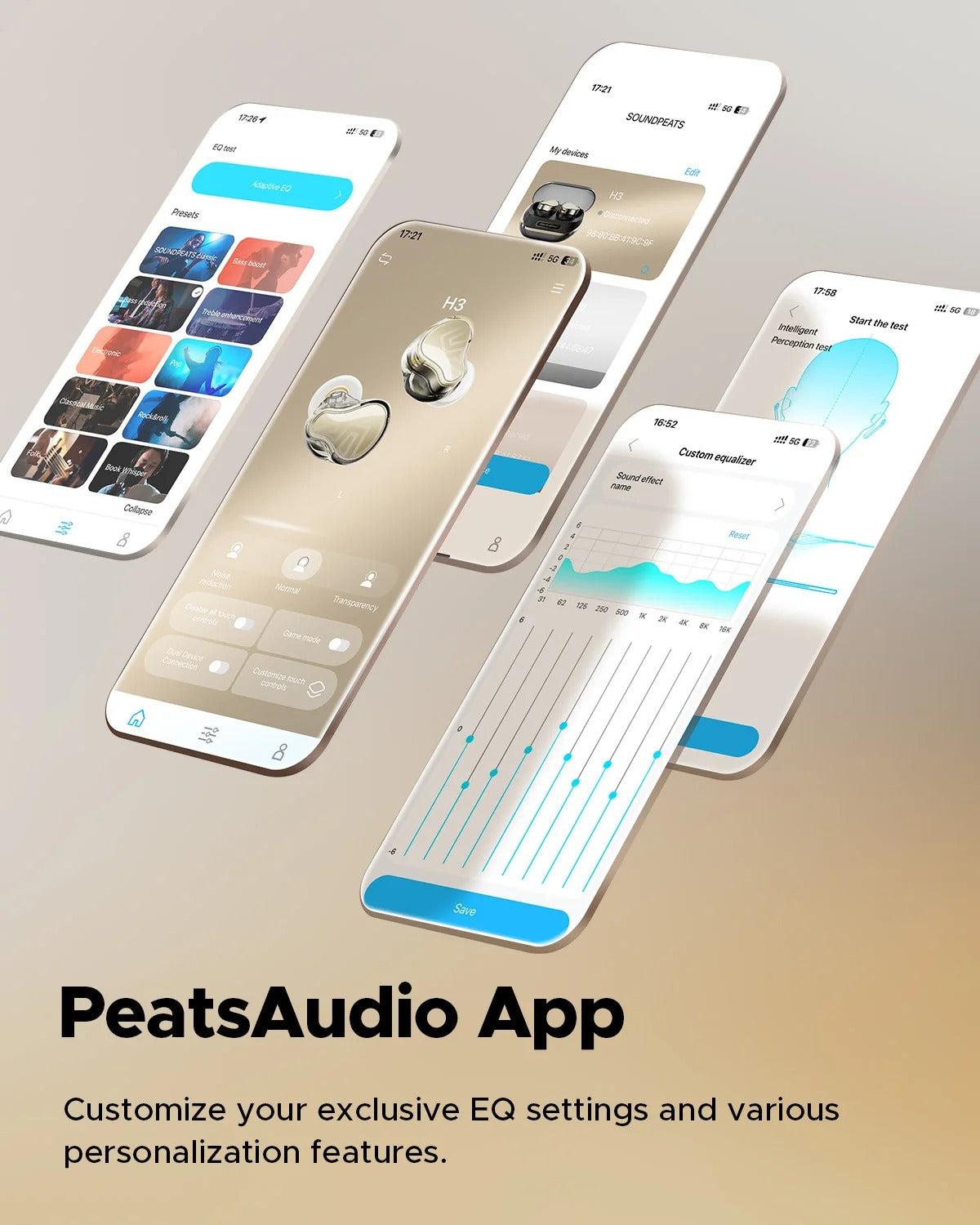 Audífonos Bluetooth Hi Res TWS ANC SoundPEATS H3