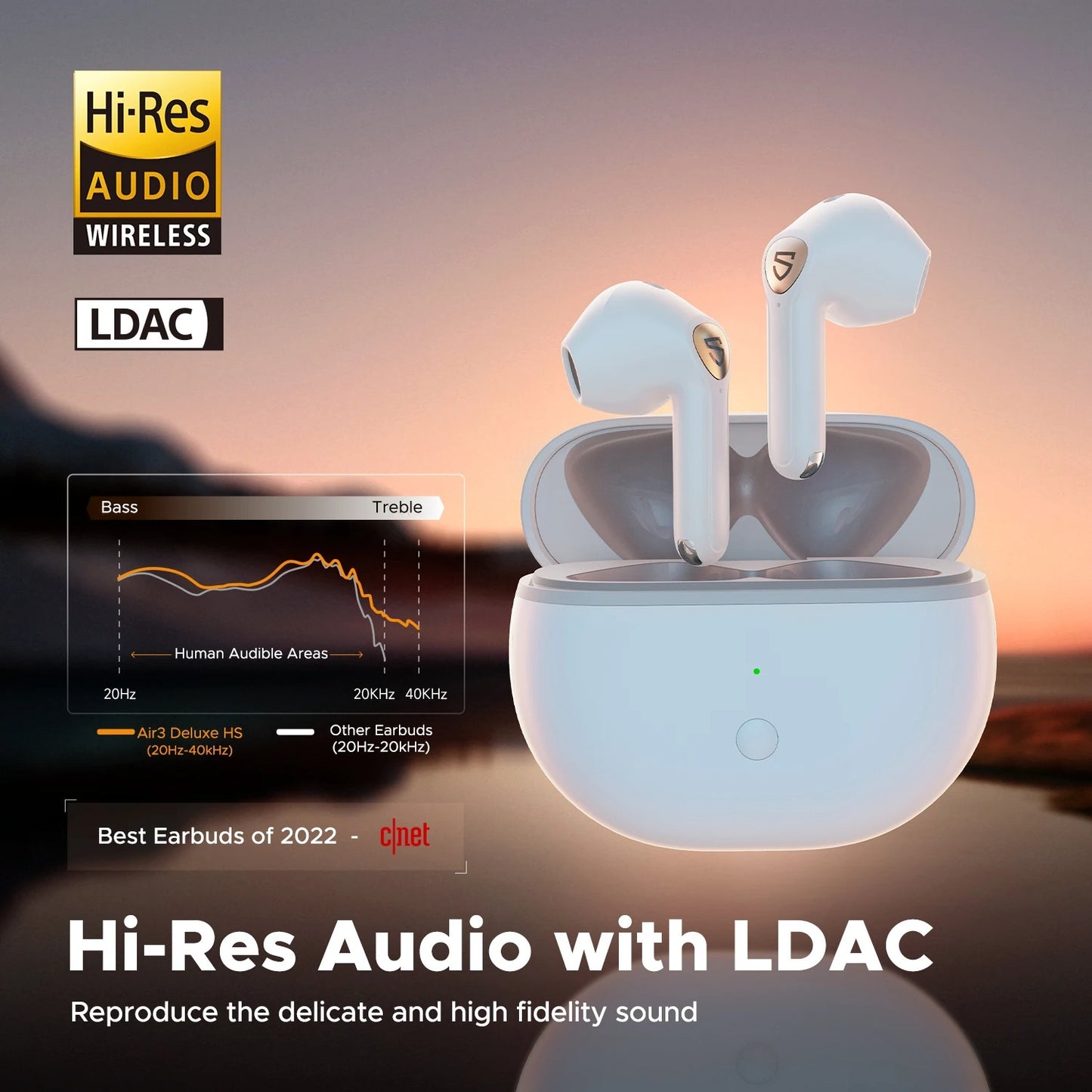 Audífonos SoundPEATS Air3 Deluxe HS HiFi LDAC Bluetooth 5.2