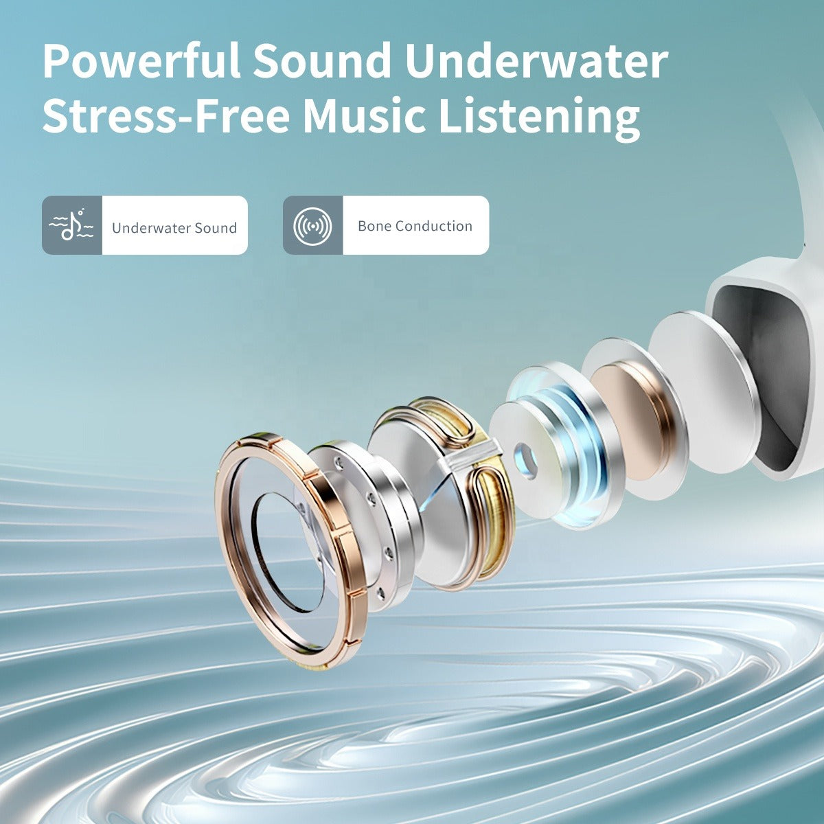 Audífonos Deportivos IPX8 Conducción Ósea Langsdom AirSwim