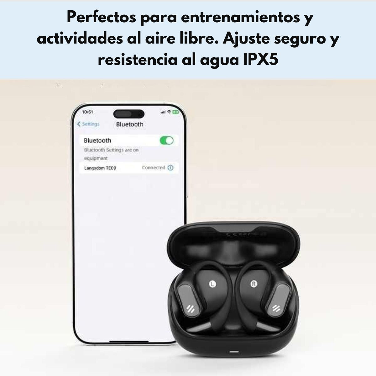 Audifonos Deportivos Bluetooth IPX5 HiFi 36h Langsdom TE09