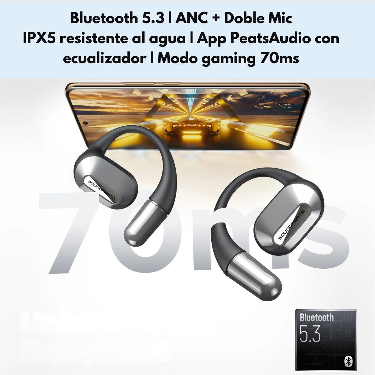 Audifonos Deportivos Bluetooth 22h IPX5 SoundPEATS HearFit
