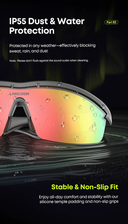 Gafas Inteligentes Langsdom AirNova BH01 – Bluetooth 5.3, Audio Integrado, IPX5, 10h de Autonomía