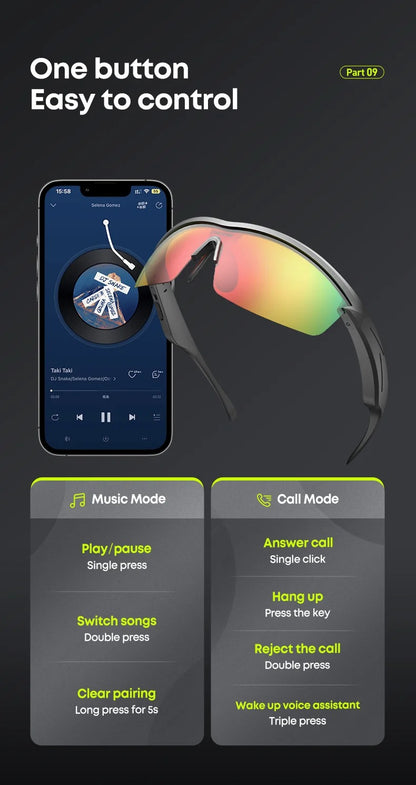 Gafas Inteligentes Langsdom AirNova BH01 – Bluetooth 5.3, Audio Integrado, IPX5, 10h de Autonomía