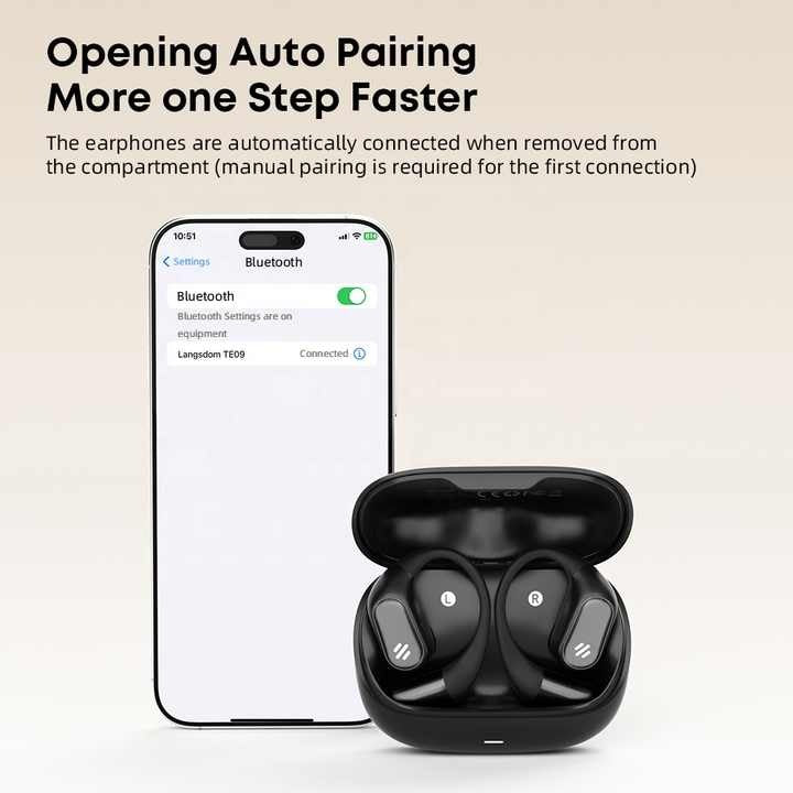 Audifonos Deportivos Bluetooth IPX5 HiFi 36h Langsdom TE09