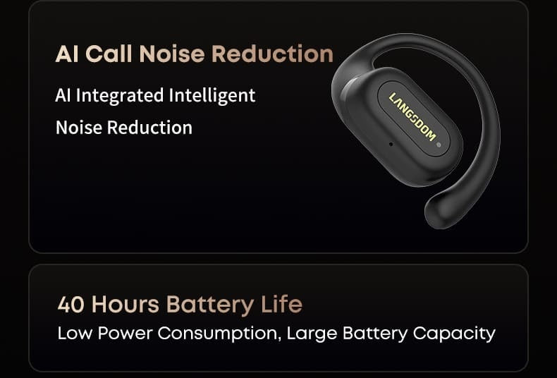 Audífonos Langsdom TS19 Bluetooth 5.4T WS Conducción Aerea