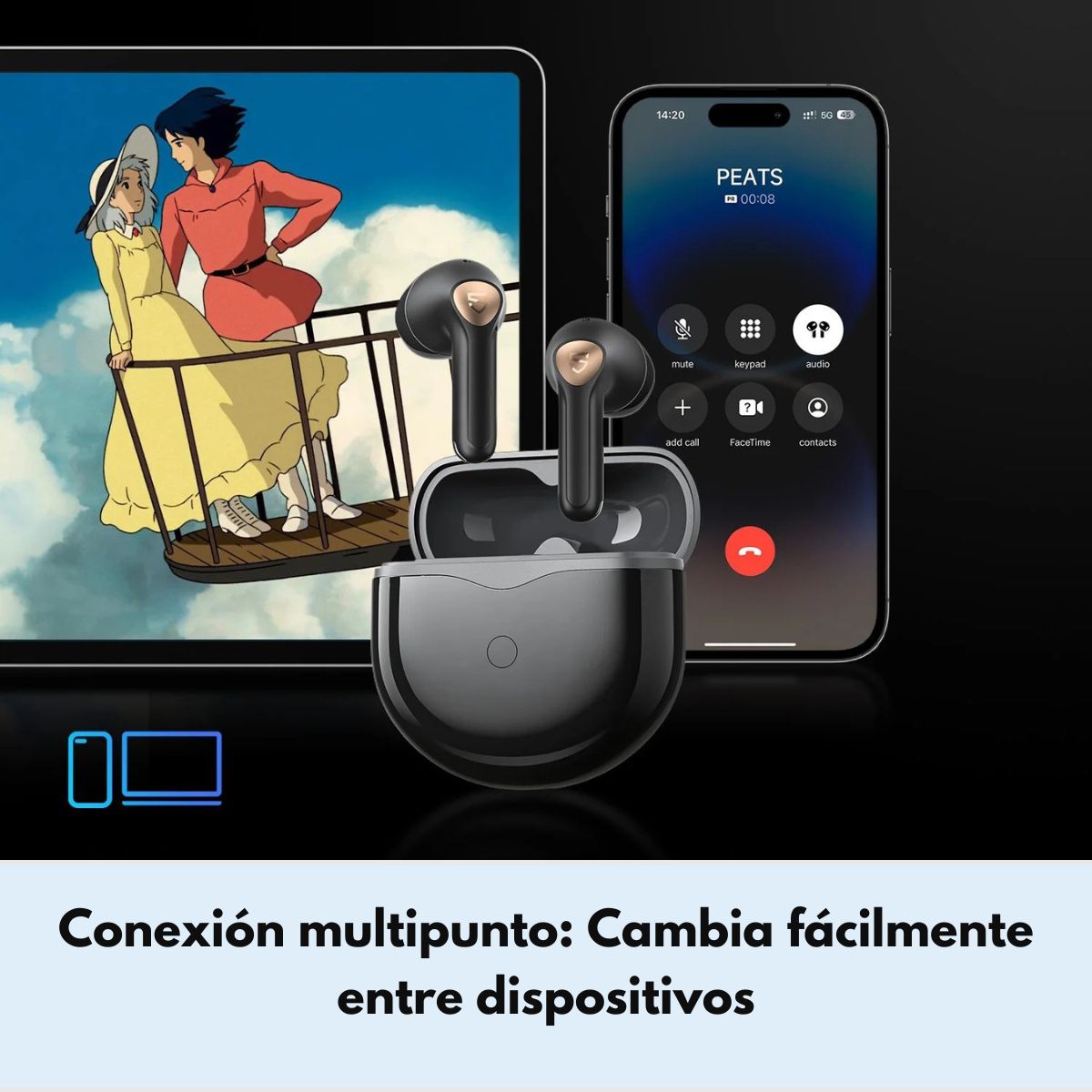 Audífonos Bluetooth SoundPEATS Air4 Lite Hi-Res con LDAC