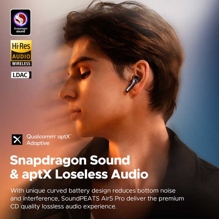 Audifonos Bluetooth ANC HiRes 26hr IPX5 SoundPEATS Air5 Pro