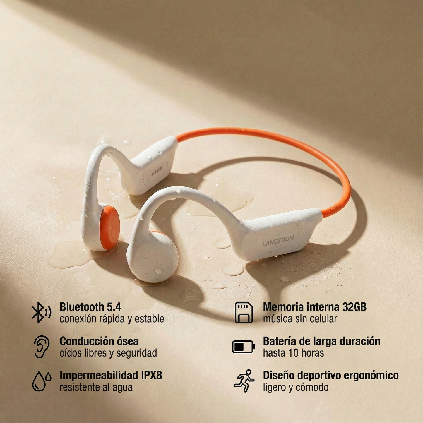 Audifonos Deportivos de Conducción Ósea IPX8 Langsdom BE17