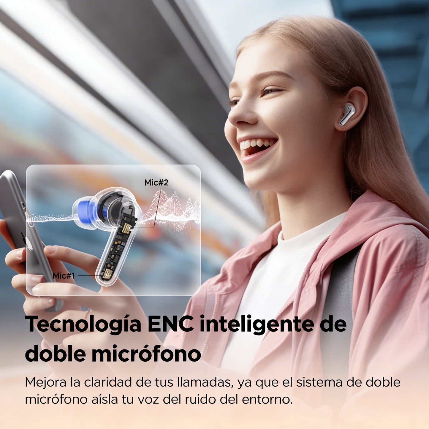 Audífonos Inalámbricos TWS ENC IPX4 SoundPEATS Clear