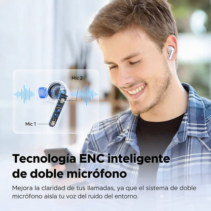 Audífonos Inalámbricos TWS ENC IPX4 SoundPEATS Clear